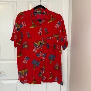 Separate Issue Vintage Men's America USA Patriotic Button-Down Short Sleeve‎ Med